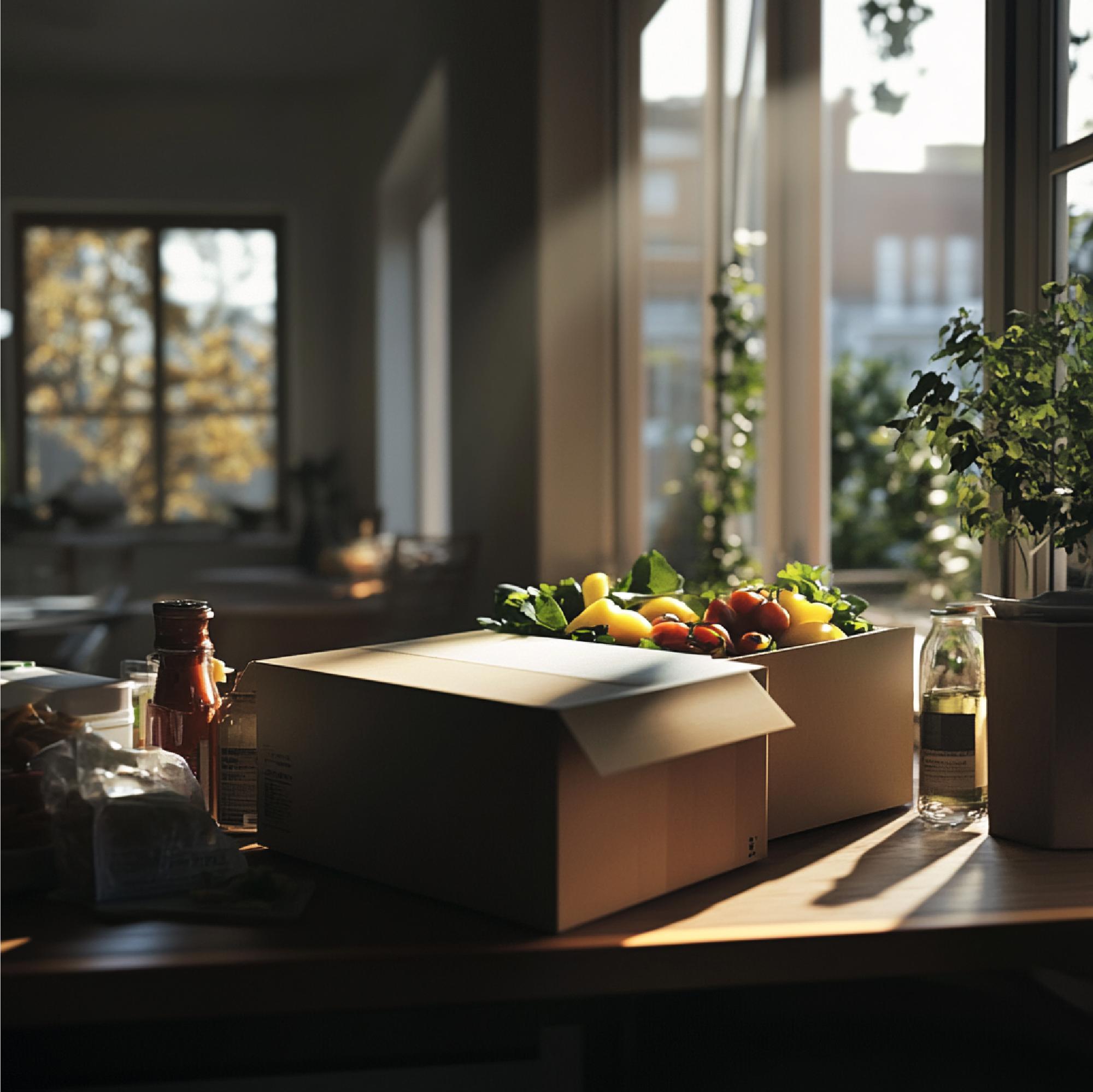 Subscription box with ingredients